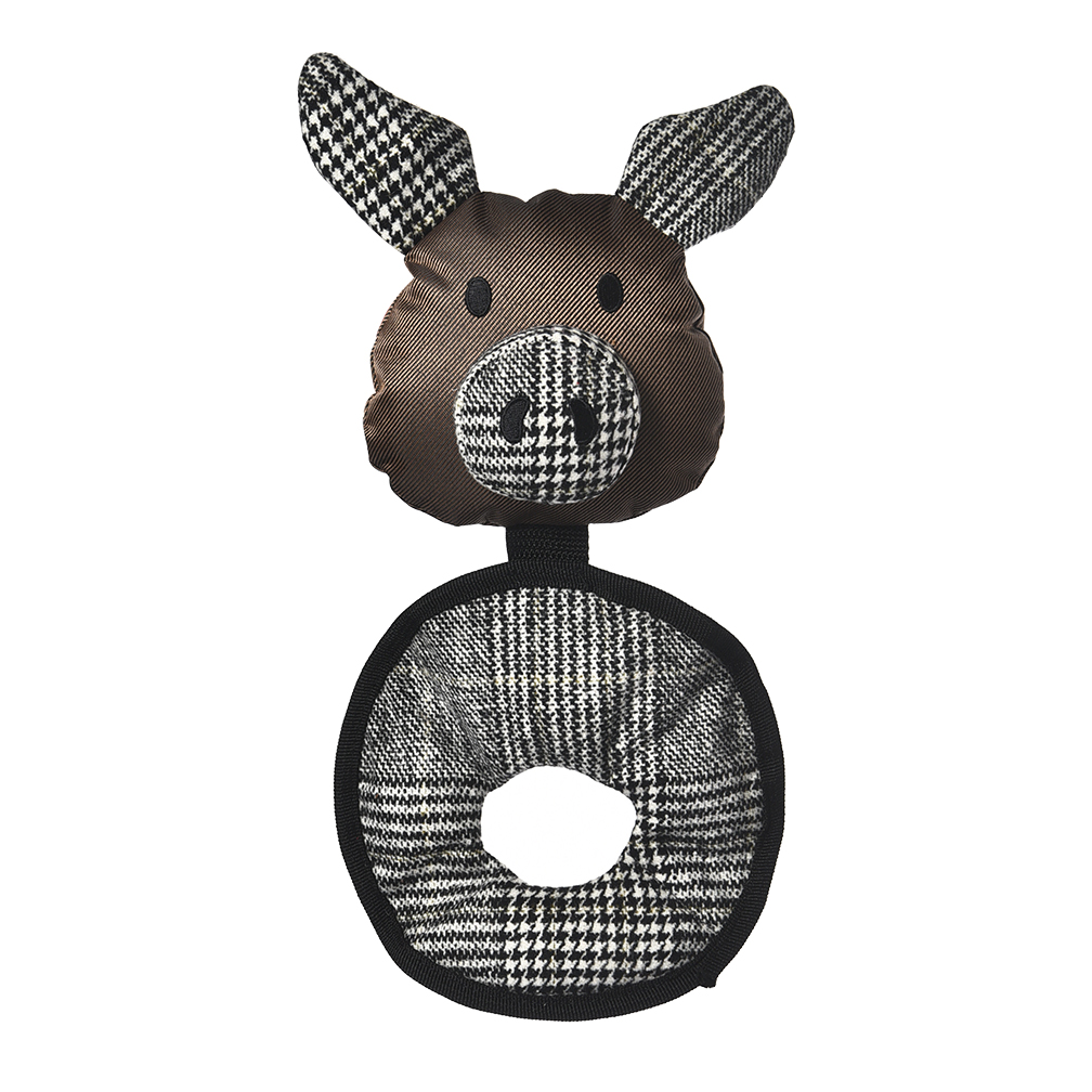 Игрушка Pet-it Oxford Свинка-кольцо мягкая с пищалкой для собак 17*33,5 см