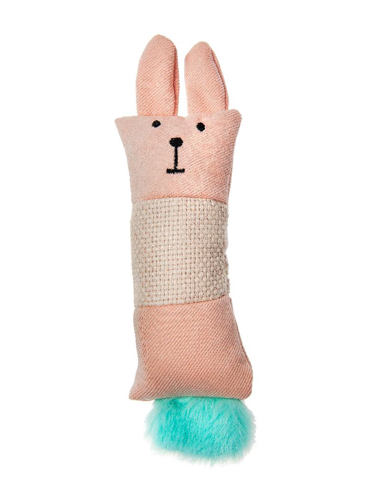 Игрушка Pet-it Кролик с когтеточкой розовый для кошек 21 см