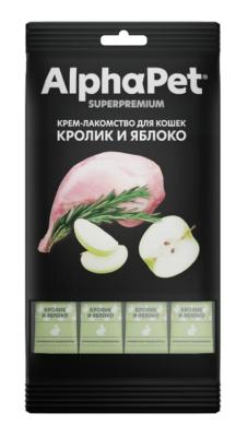 Крем-лакомство AlphaPet с кроликом и яблоком для кошек 48 г 3