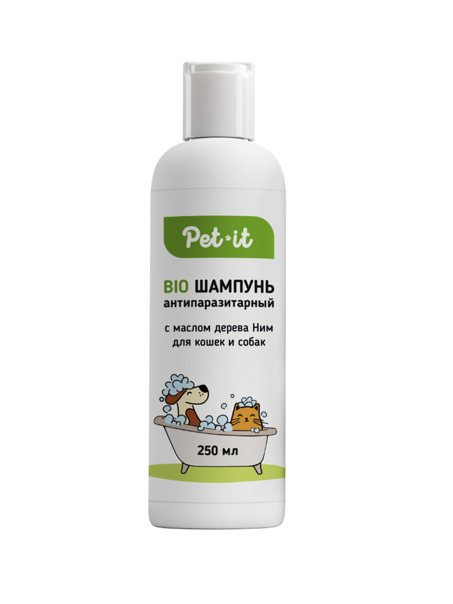 Шампунь Pet-it Bio Антипаразитарный с маслом дерева Ним для собак и кошек 250 мл