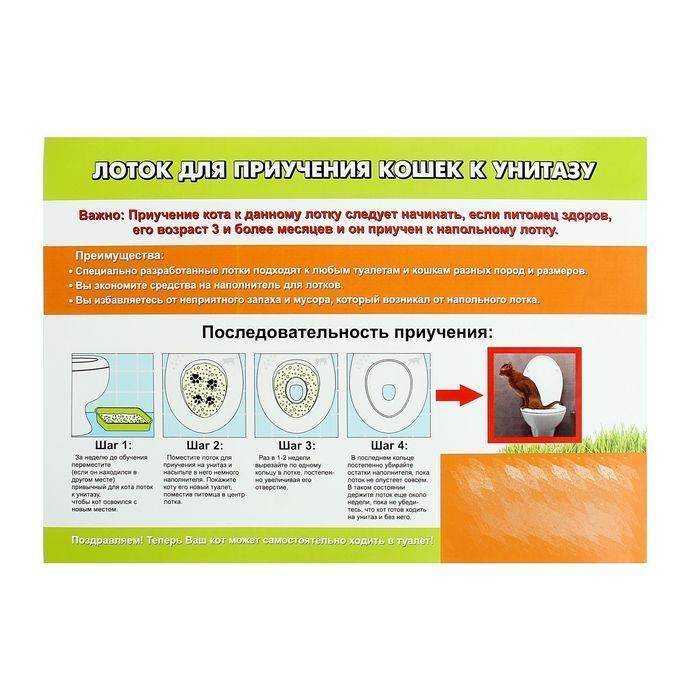Туалет Антицарапки Система приучения к унитазу для кошек 2