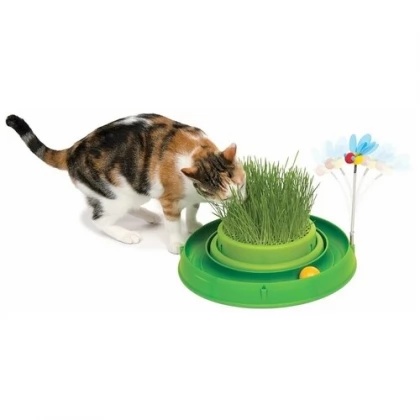 Игрушка Catit Игровой круг с мини-садом с травой зеленый для кошек