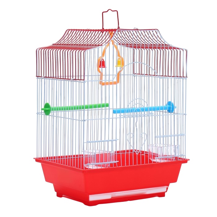 Клетка для птиц Пижон 30*23*39 см укомплектованная красная Bd-1/4f1