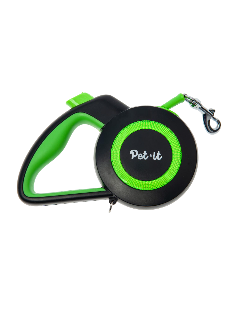 Поводок-рулетка Pet-it черный/неон до 30 кг 5 м для собак