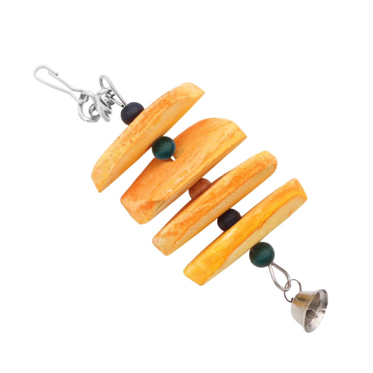 Игрушка Пижон панцирь каракатицы и бусы желтая для птиц 18*6 см