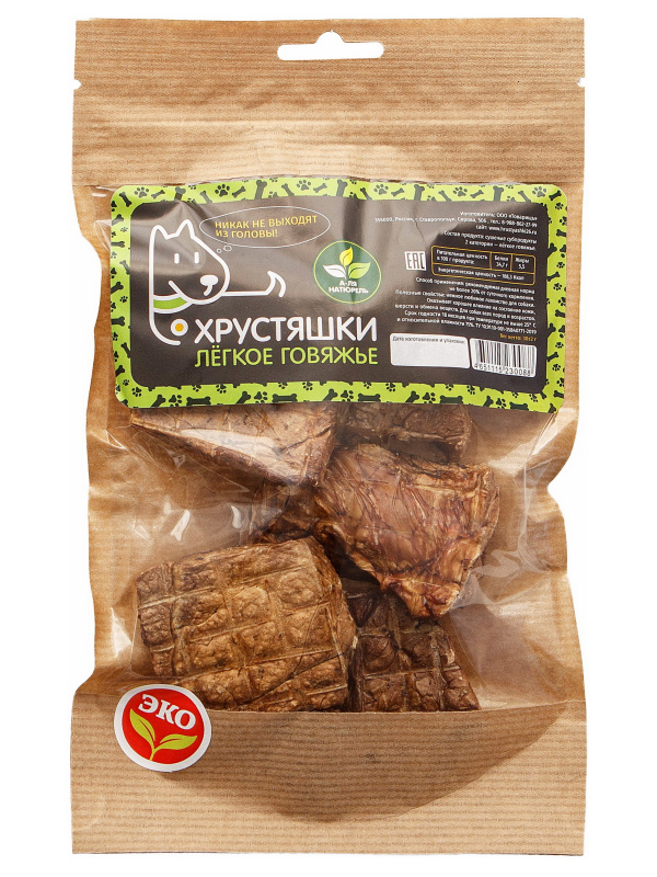 Лакомство Хрустяшки Легкое говяжье для собак 30 г 1