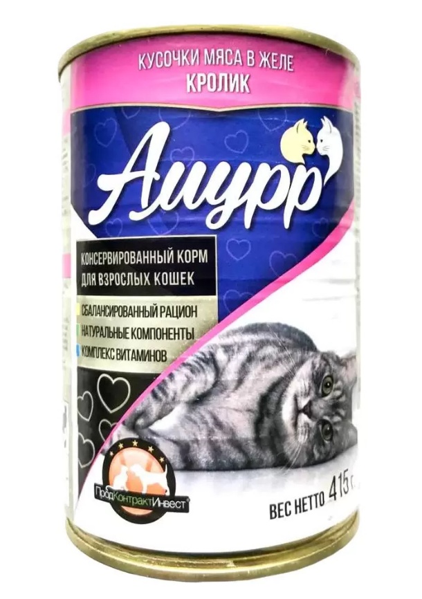 Амурр Кролик желе консервы для кошек 415 г
