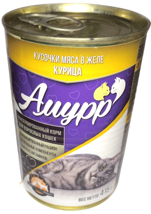 Амурр Курица желе консервы для кошек 415 г