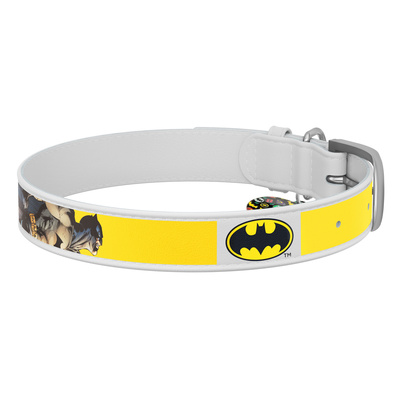 Ошейник Collar WAUDOG Design Бэтмен натуральная кожа черный для собак 46-60см 35мм