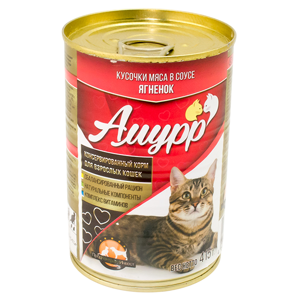 Амурр Ягнёнок соус консервы для кошек 415 г