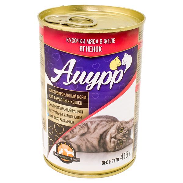 Амурр Ягнёнок желе консервы для кошек 415 г