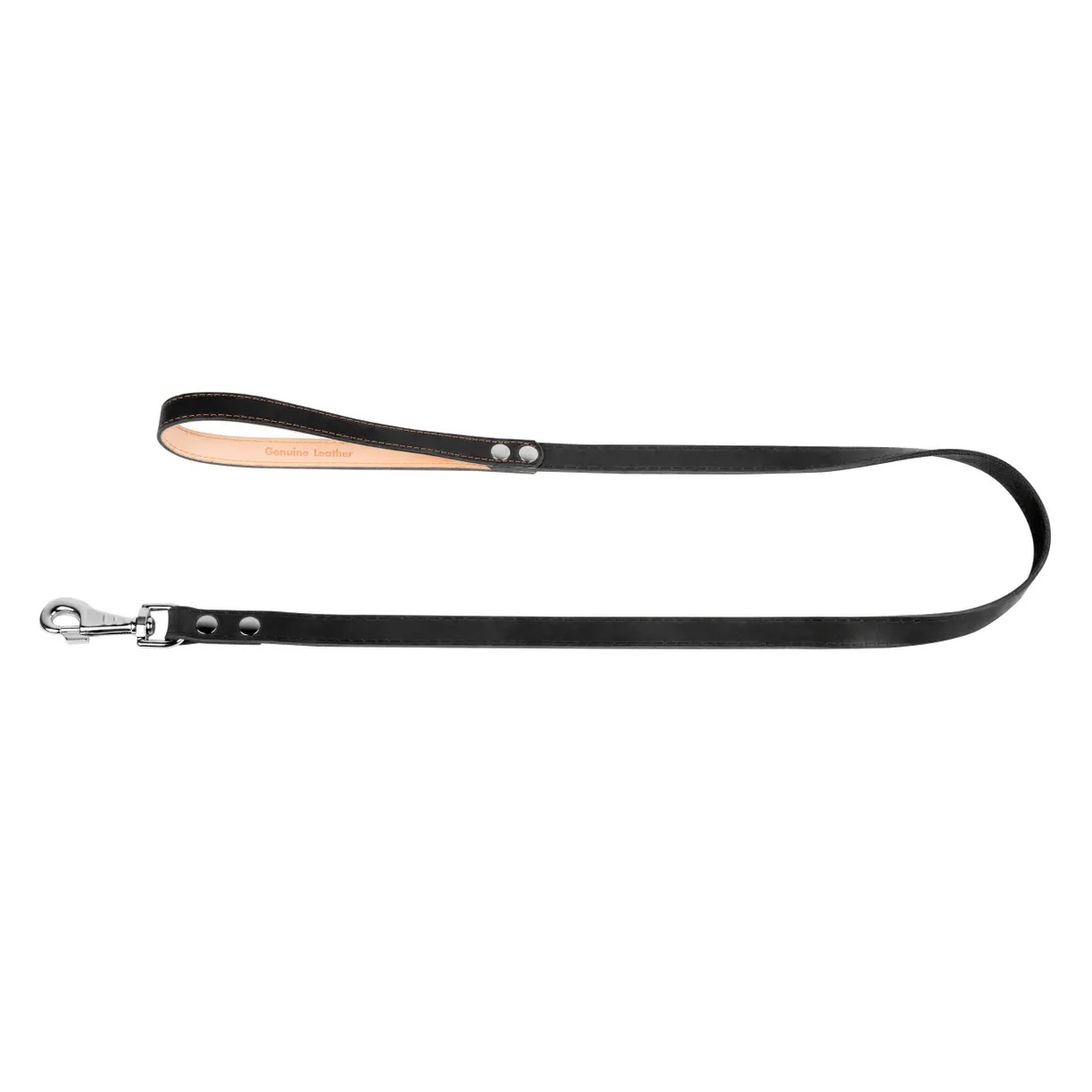 Поводок Collar одинарный непрошитый черный для собак 2*122 см
