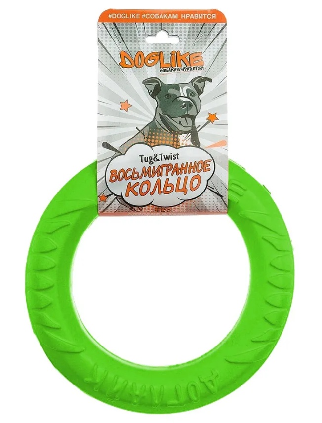 Снаряд Doglike Tug&Twist Кольцо 8-мигранное большое зеленый для собак