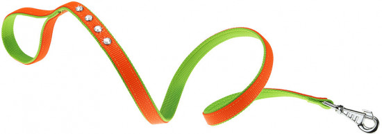 Поводок Ferplast Dual Strap оранжево-зеленый для собак 20/110