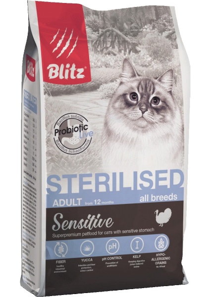 Blitz Sterilised Индейка для кошек