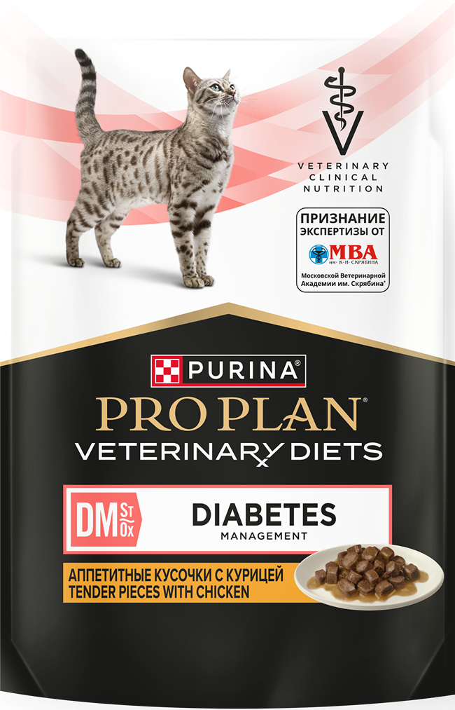 Pro Plan VD DM Diabetes с курицей пауч для кошек 85 г