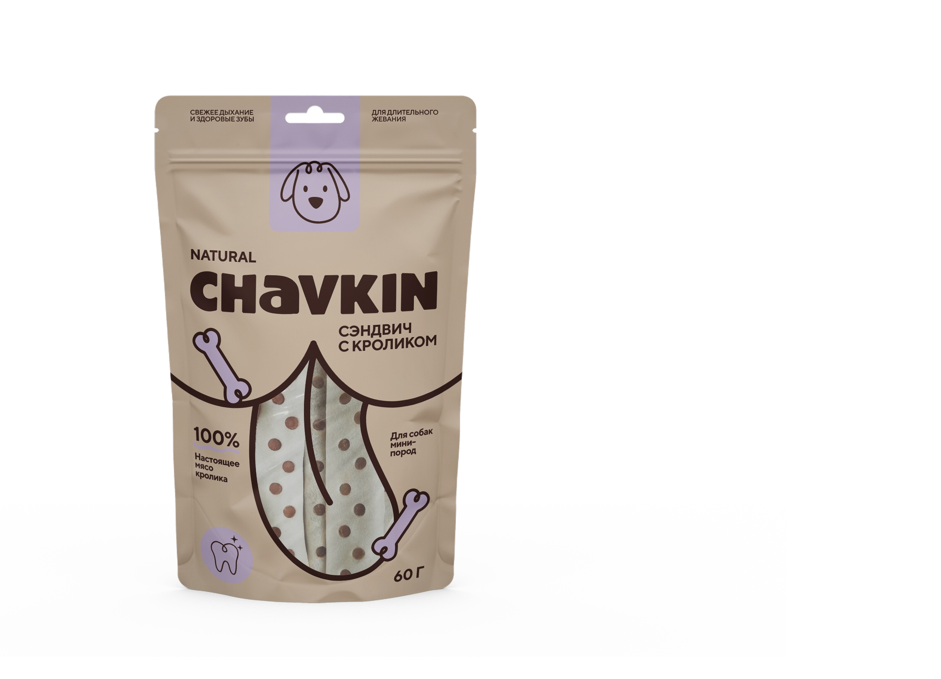 Лакомство Chavkin Сэндвич с кроликом для собак 60 г