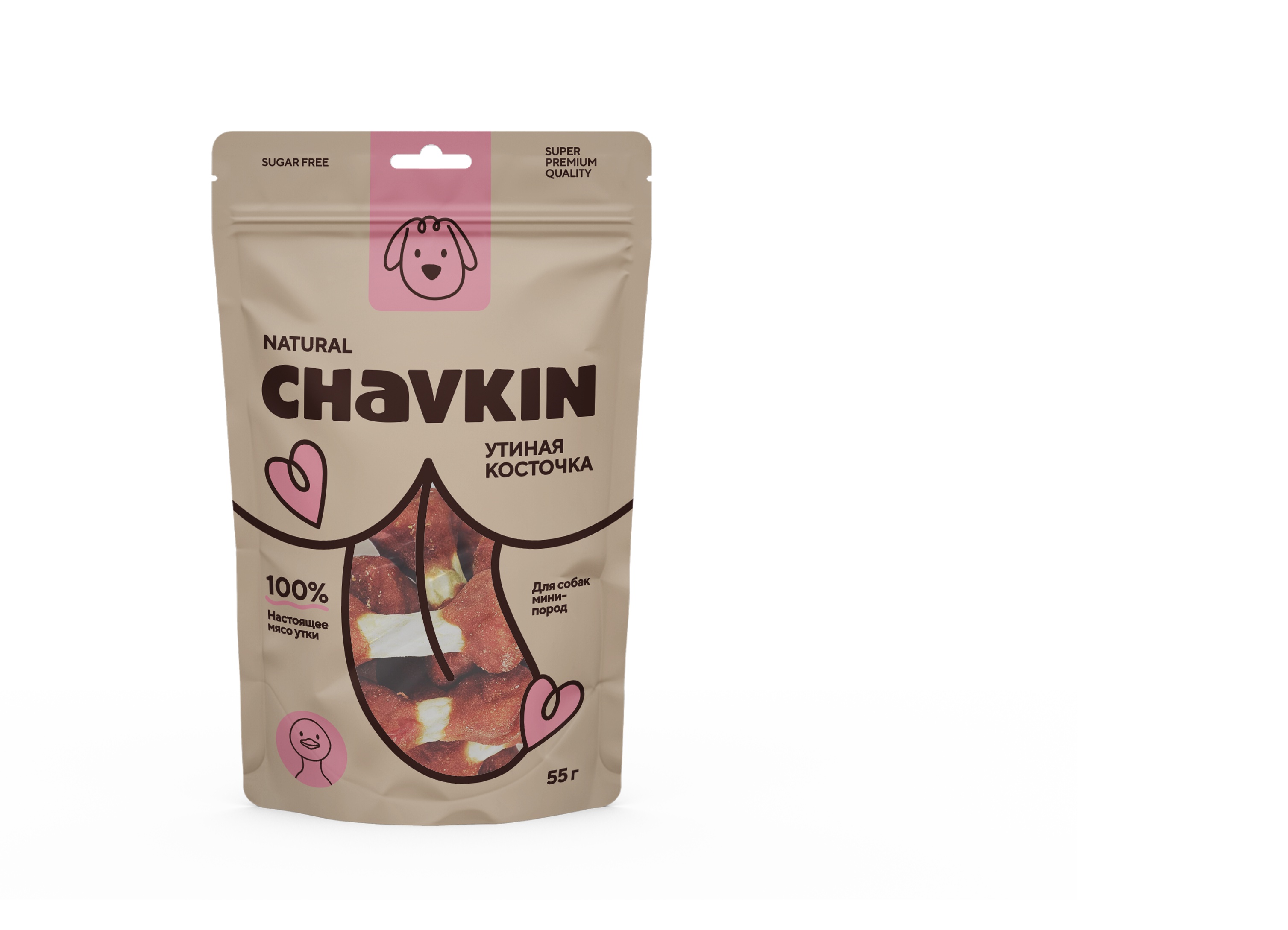 Лакомство Chavkin Утиная косточка для собак 55 г