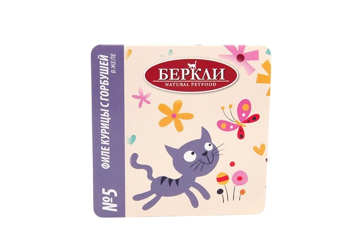 Беркли №5 Филе курицы с горбушей в желе ламистер для кошек 100 г 2