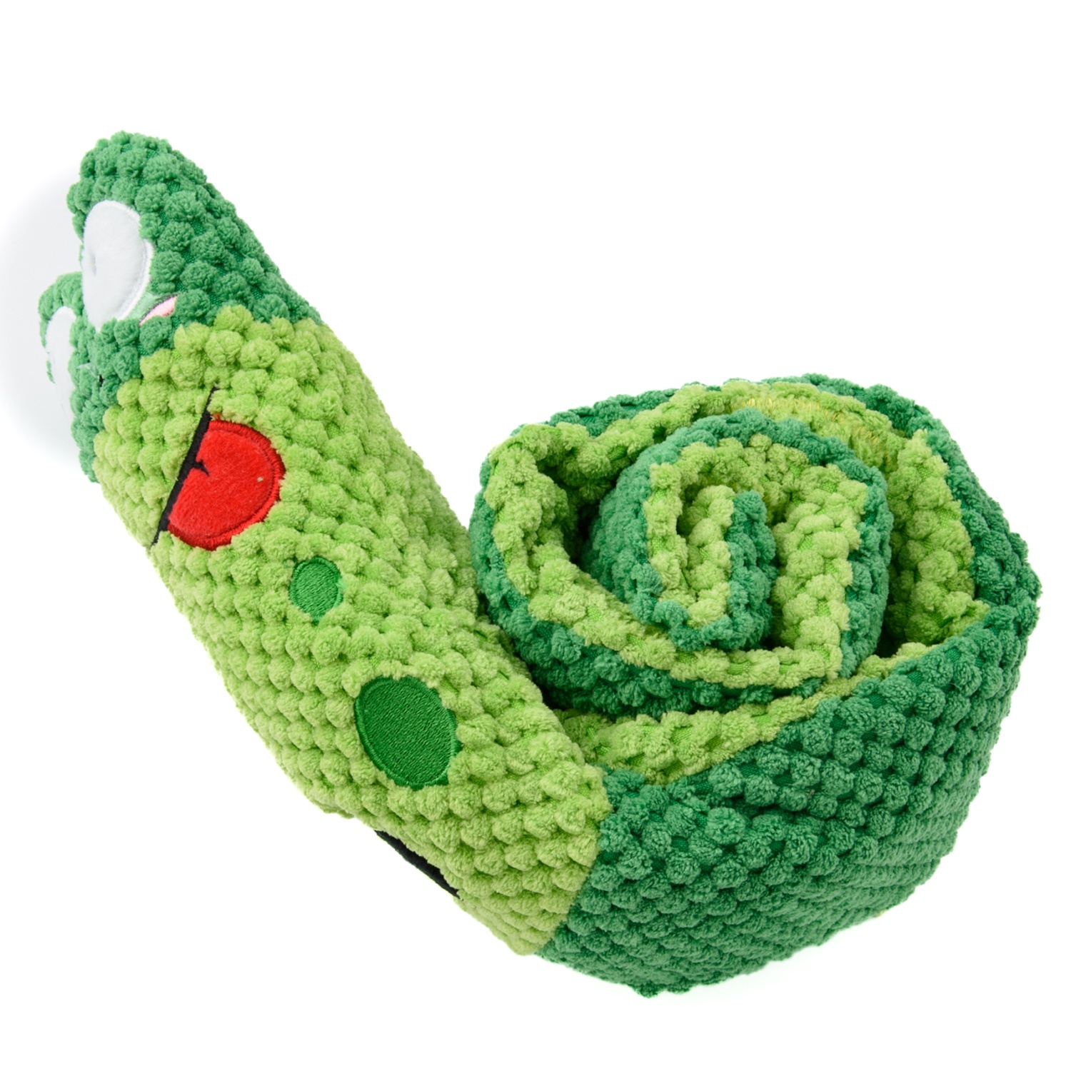 Игрушка Mr. Kranch "Червячок" с карманами под лакомство зеленый для собак 70 см