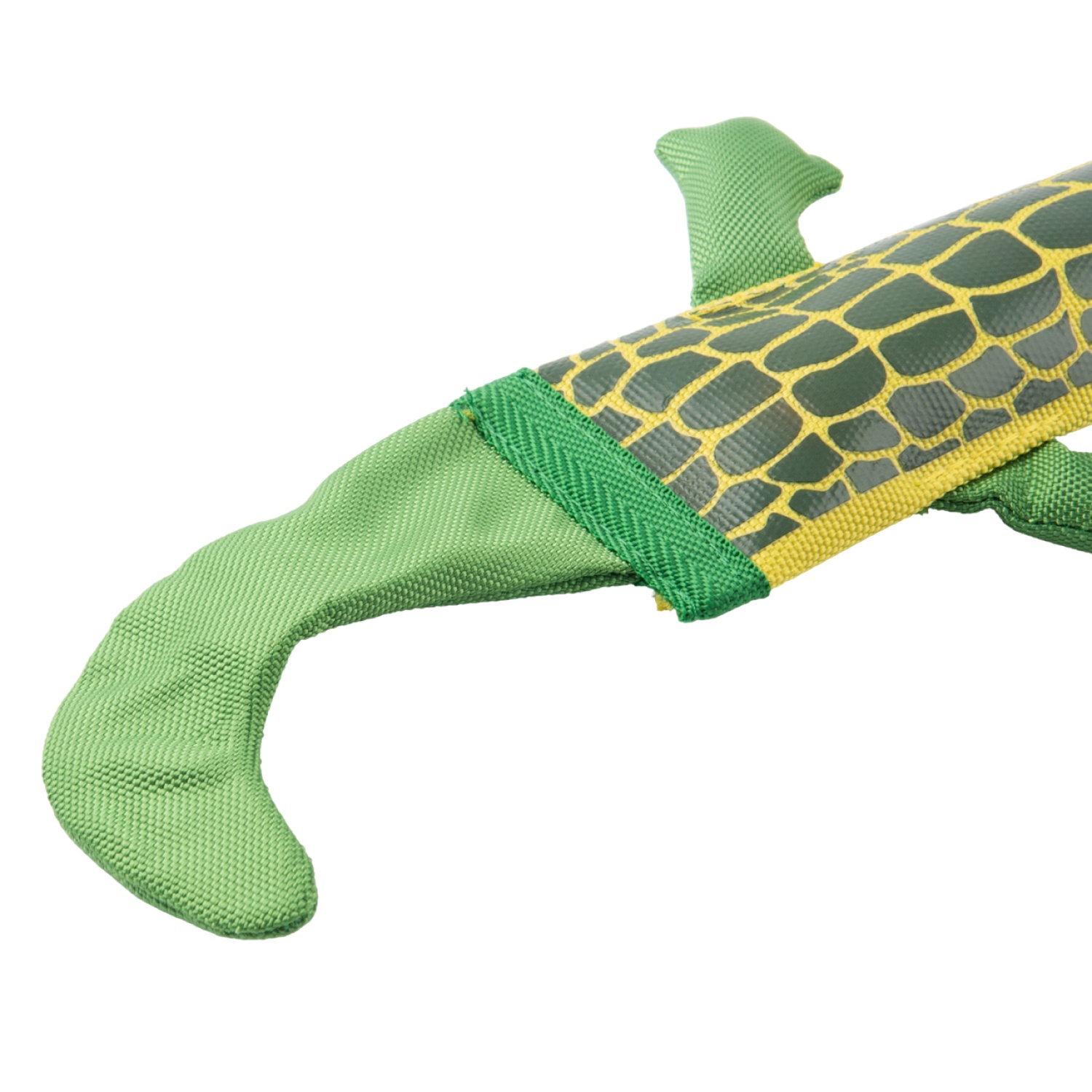 Игрушка Mr. Kranch Крокодил из пожарного шланга с пищалкой зеленый для собак 65 см 3