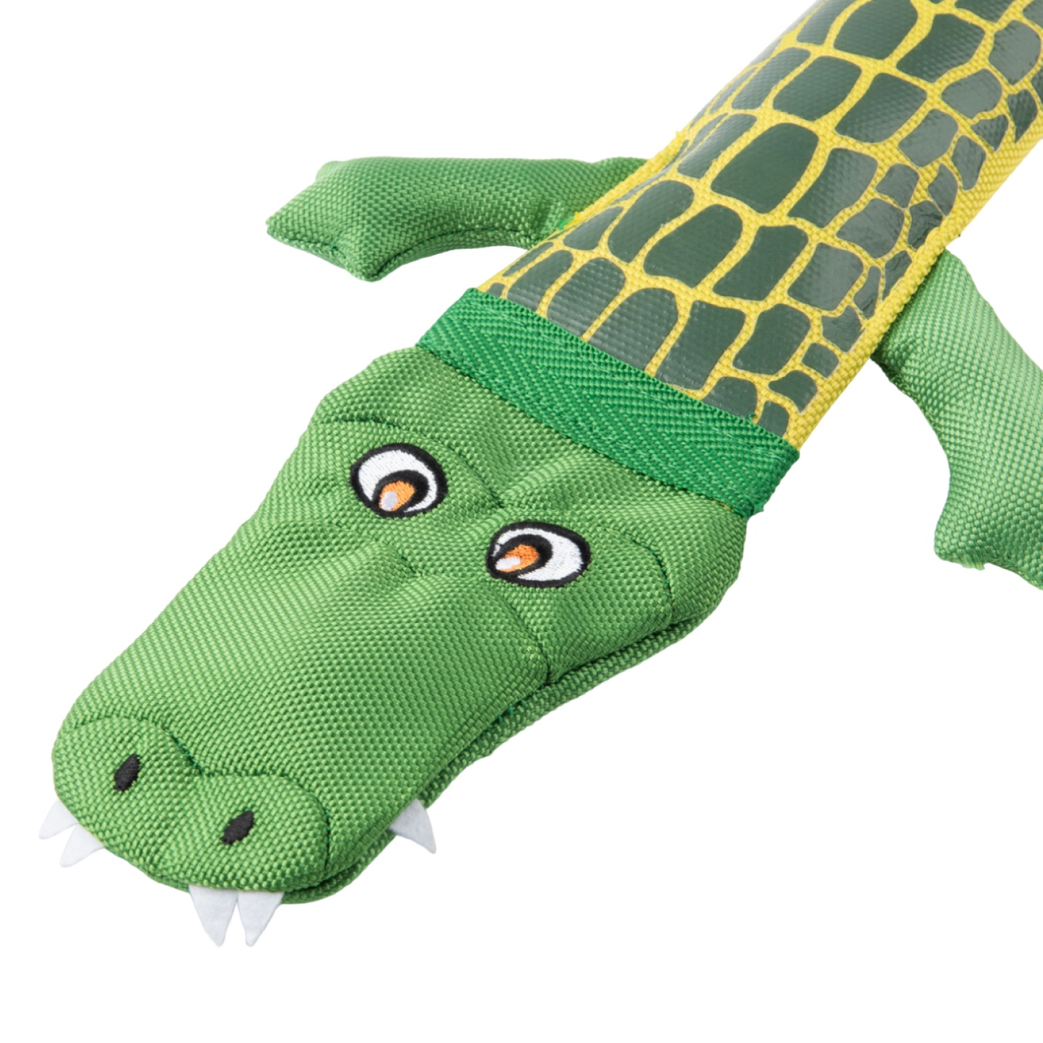 Игрушка Mr. Kranch Крокодил из пожарного шланга с пищалкой зеленый для собак 65 см 4