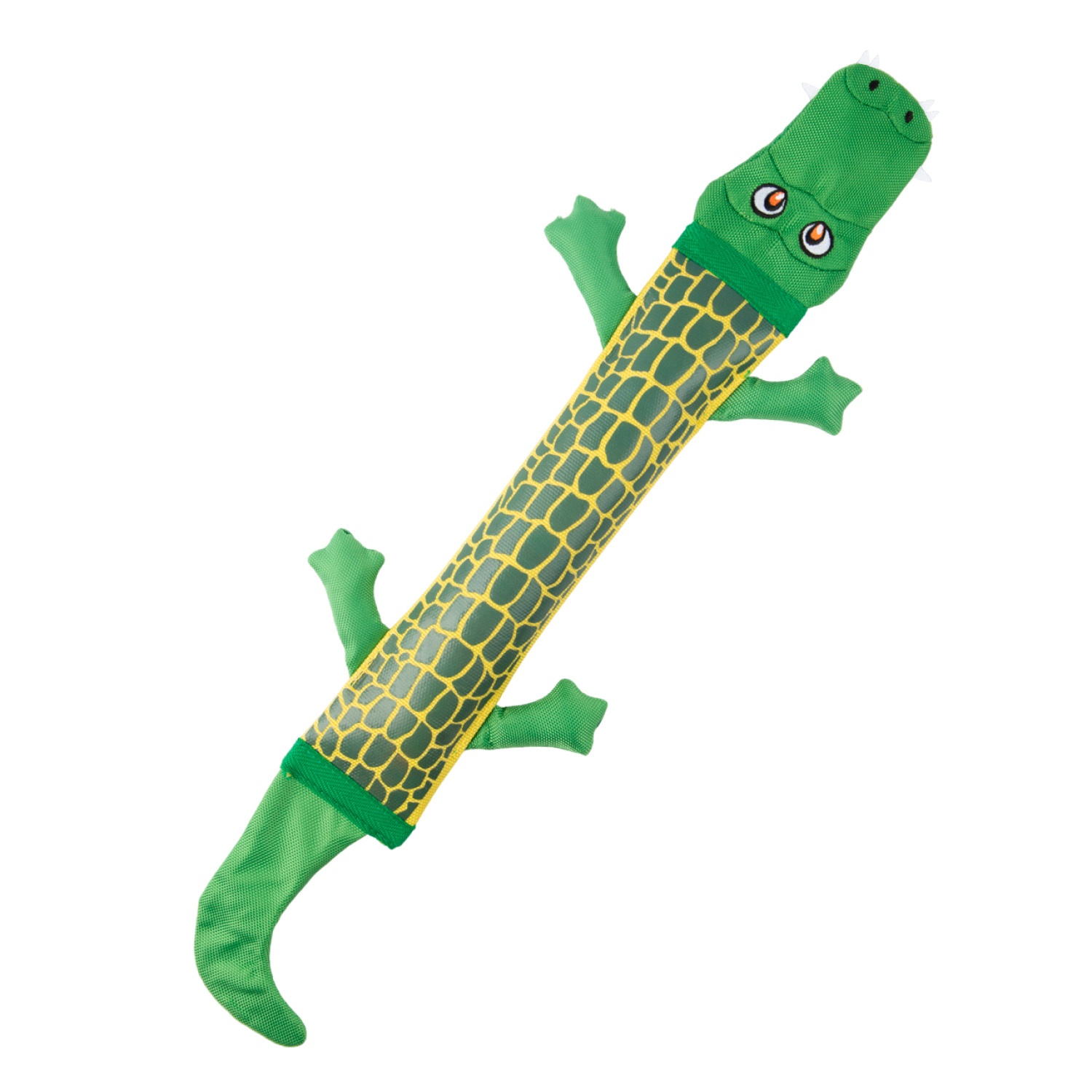 Игрушка Mr. Kranch Крокодил из пожарного шланга с пищалкой зеленый для собак 65 см