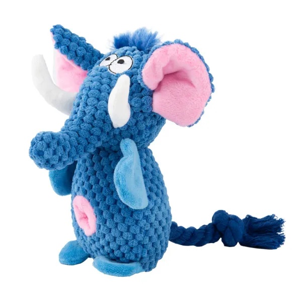 Игрушка Mr. Kranch "Слон" плюшевая с канатами и пищалкой для собак 2