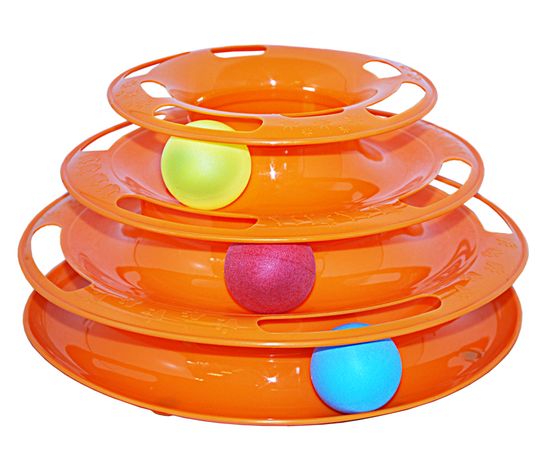Интерактивная игрушка N1 лабиринт трехъярусный с тремя мячами для кошек