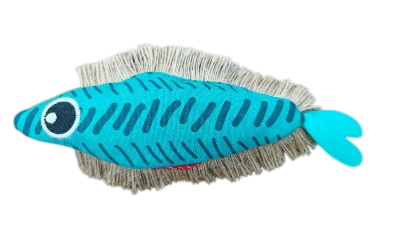 Игрушка Nunbell Рыба шуршащая с кошачьей мятой бирюзовый для кошек 21,5*9*3 см
