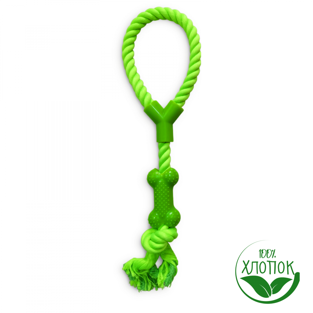 Игрушка Чистый котик Грейфер с петлей и узлами в ассортименте для собак 40 см 2