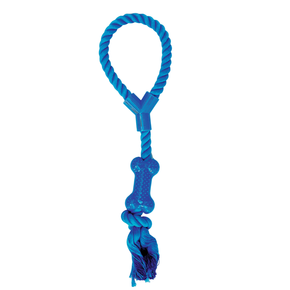 Игрушка Чистый котик Грейфер с петлей и узлами в ассортименте для собак 40 см