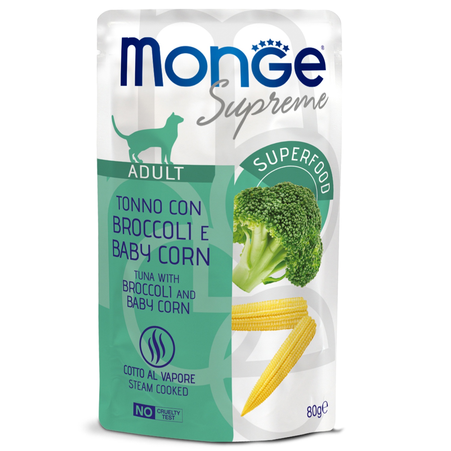 Monge Supreme Adult Брокколи/Мини-кукуруза пауч для кошек 80 г