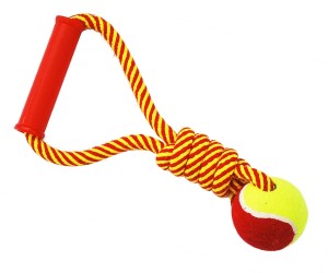 Грейфер N1 веревка плетеная с мячом и ручкой для собак 30 см