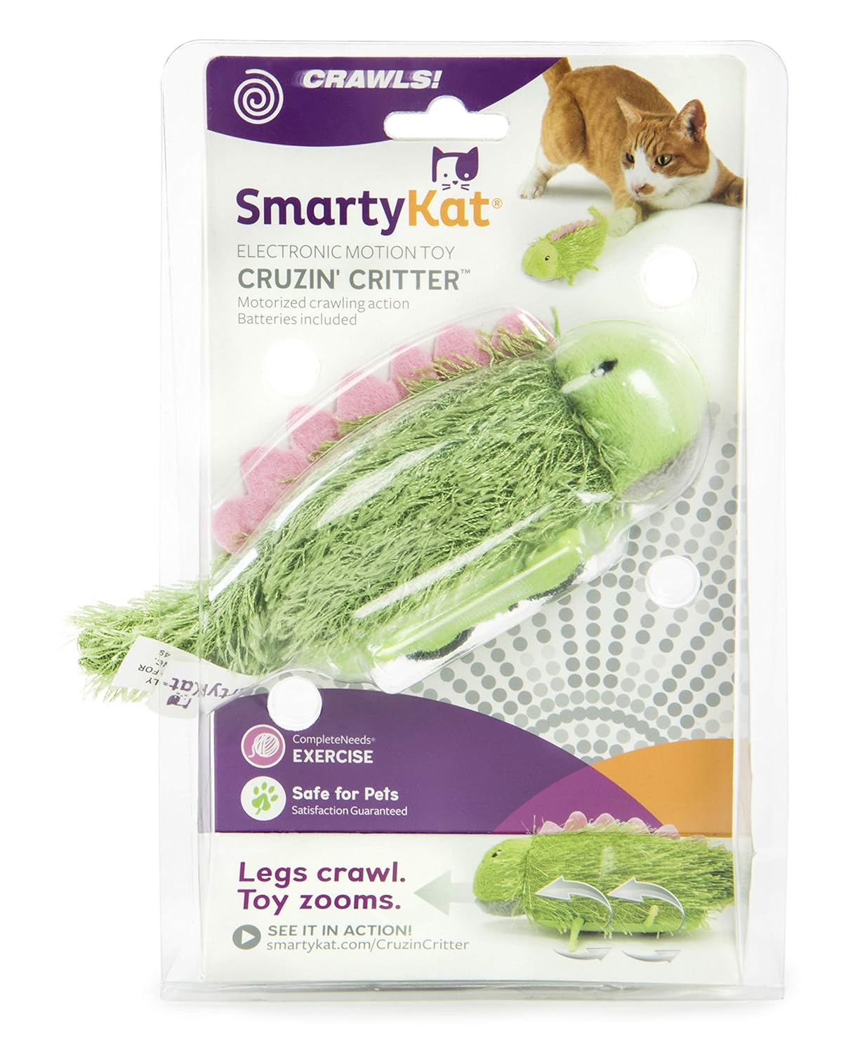 Игрушка Чистый котик Ящерица электронная для кошек 16*6*2,5 см 3