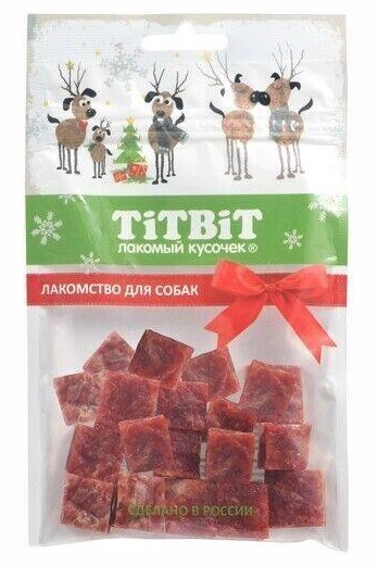 Лакомство TitBit НГ Кубики мраморные из говядины для собак 80 г