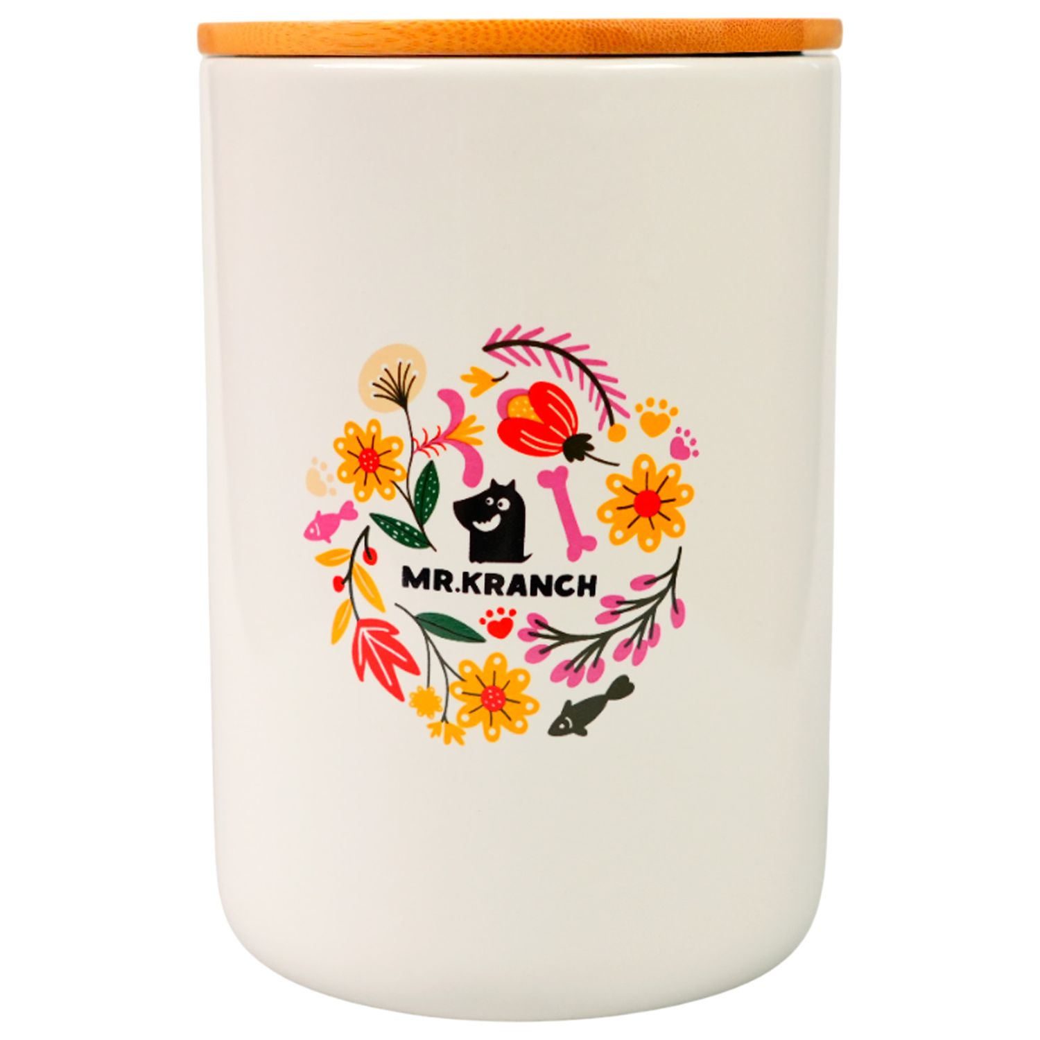 Бокс Mr.Kranch Цветы Прованса керамический для хранения корма 1900 мл