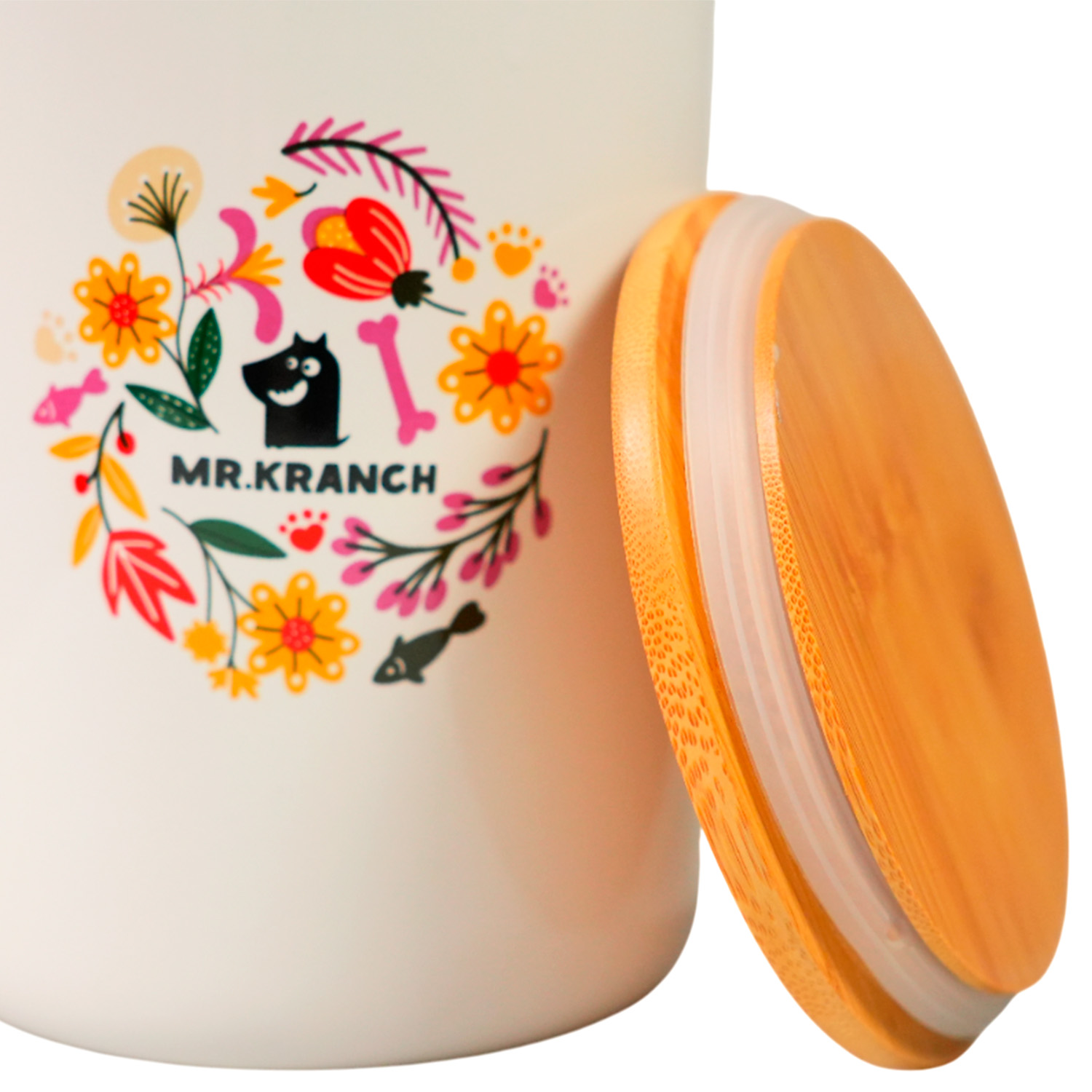 Бокс Mr.Kranch Цветы Прованса керамический для хранения корма 1900 мл 2