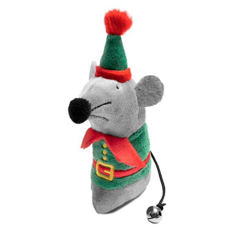 Игрушка GiGwi X-Mas TALES Серая мышка для кошек 15 см