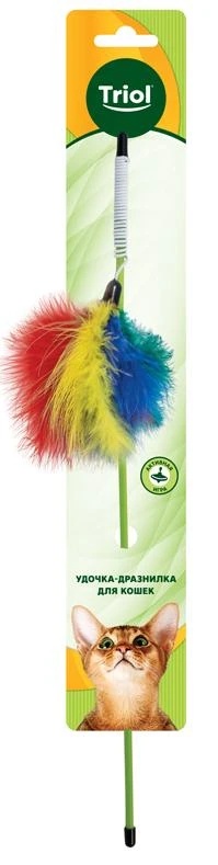 Дразнилка Triol Радужные перья для кошек 50 см 1