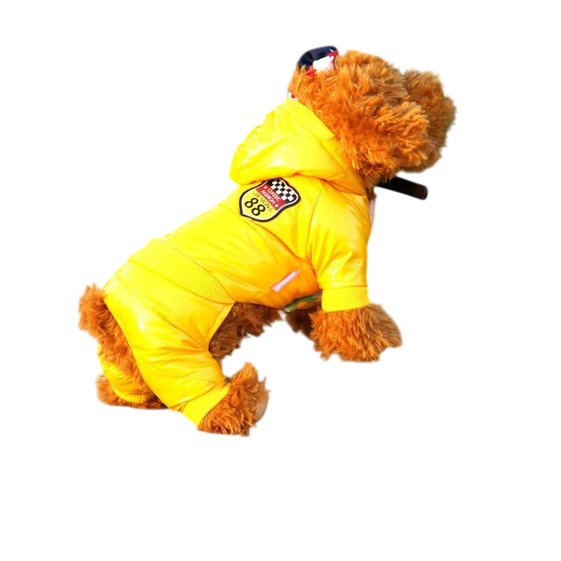 Комбинезон Уют Гонщик болоневый желтый для собак