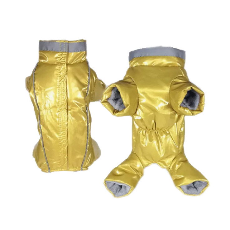 Комбинезон Уют Зимний на липучке желтый для самки для собак S 27 см
