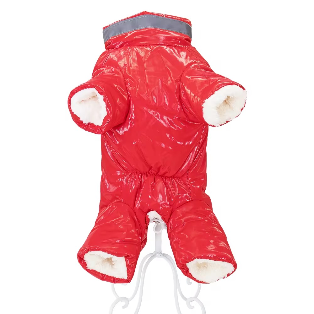 Комбинезон Уют Зимний на липучке красный для собак 2