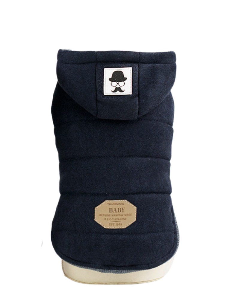 Куртка Уют на кнопках с капюшоном черная для собак