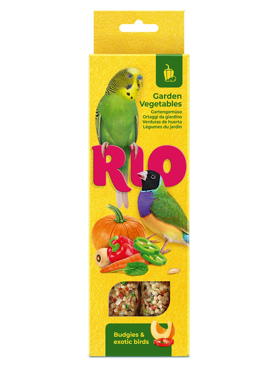 Лакомство Rio Палочки с садовыми овощами для волнистых попугайчиков и экзотов 2х40 г