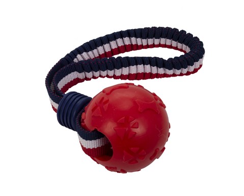 Мяч Marli из термопластичной резины на резинке для собак 6 см