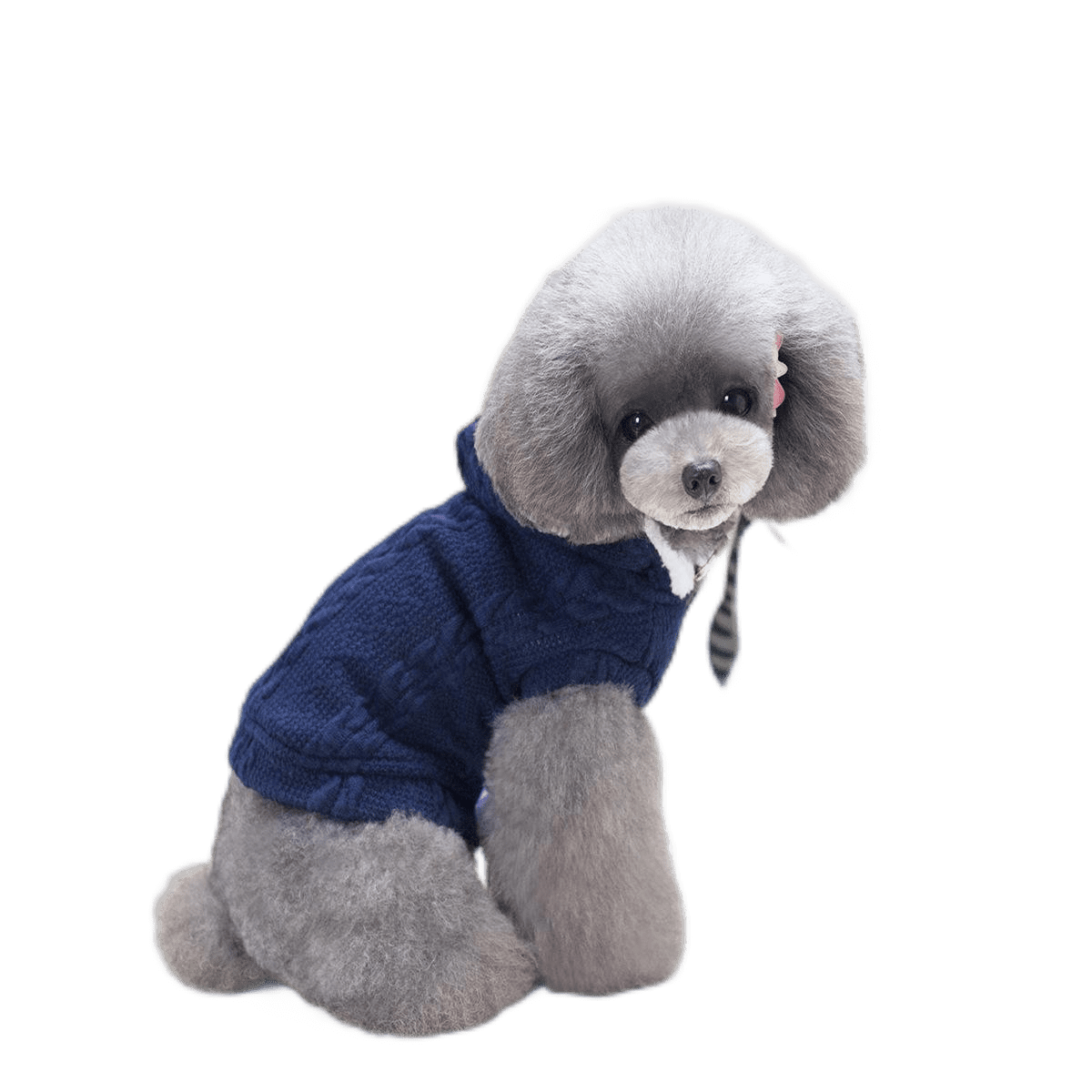 Толстовка Уют трикотажная на кнопках с капюшоном на флисе синяя для собак ХL 35 см