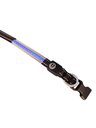 Ошейник Чистый котик светящийся USB синий для собак 1,5*25-35 см