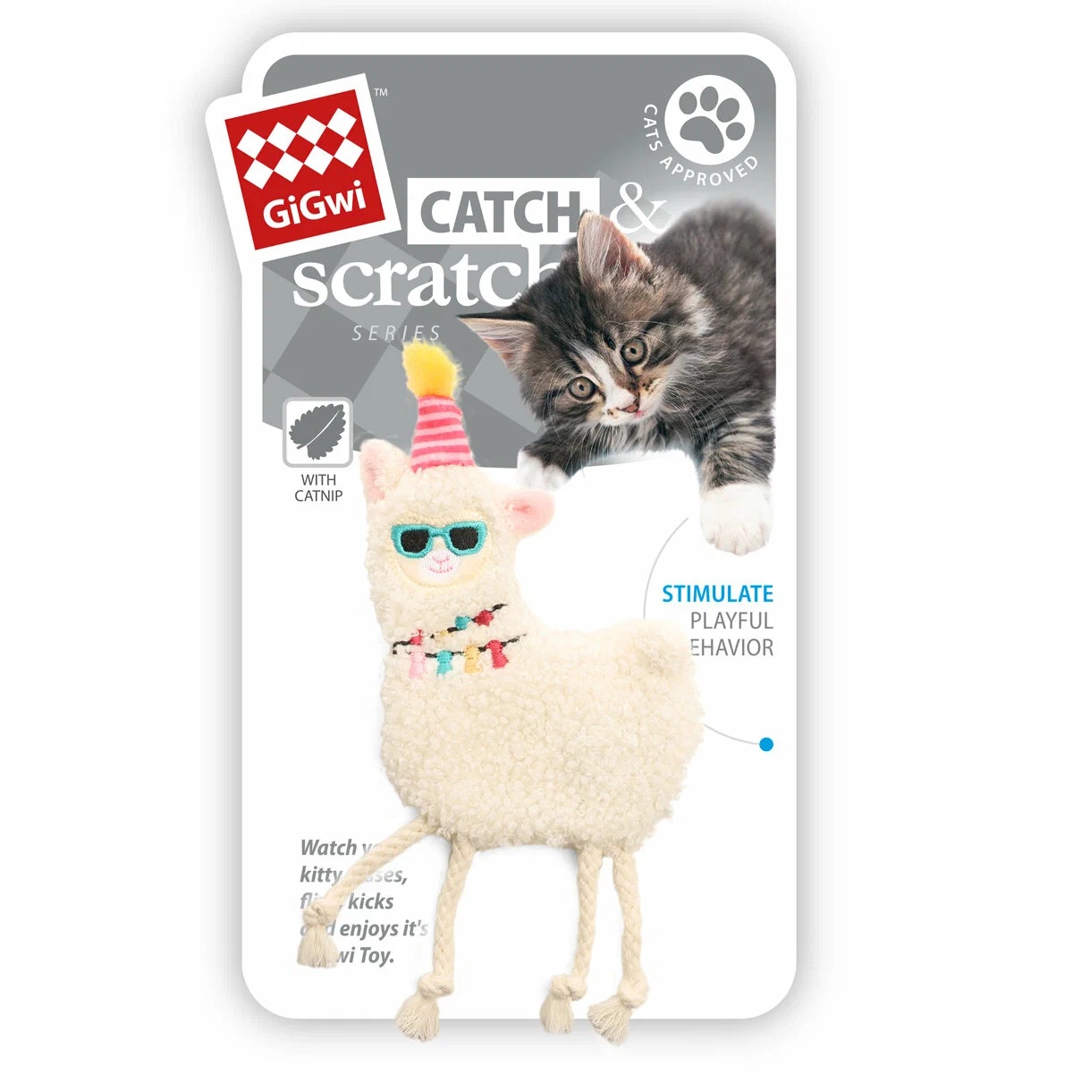 Игрушка GiGwi Лама мягкая с кошачьей мятой для кошек