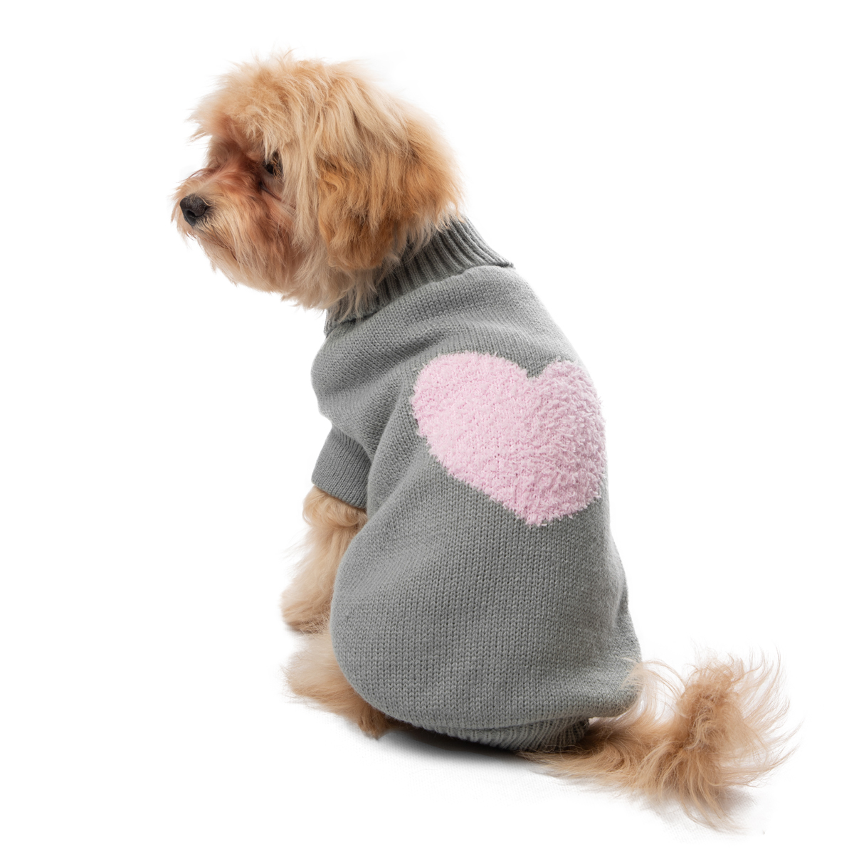 Свитер Гамма Сердечко акрил серый